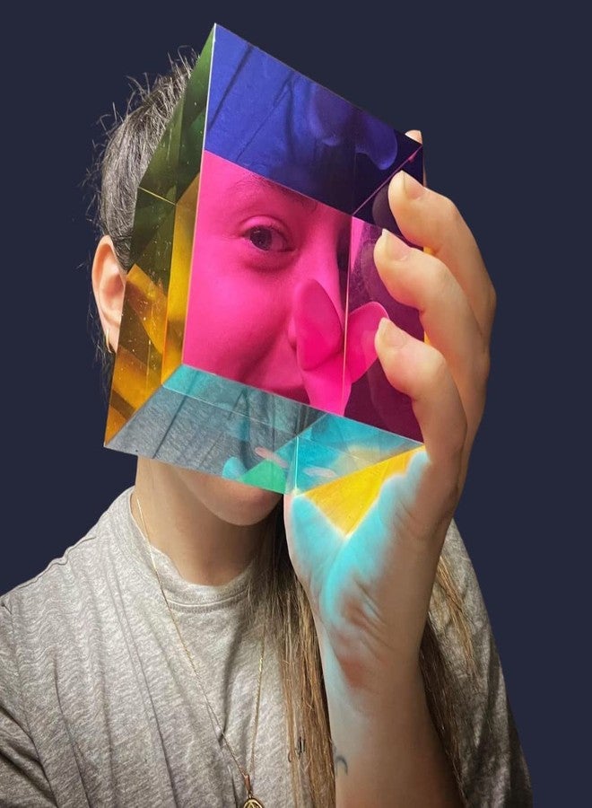 CMY Cubes Original Mega (95mm) - Cyan, Magenta & Yellow Cube - Optical Color Cube - Teaches Subtractive Color Mixing - Educational, Scientific, Physics & Kinetic Art Desk Object, STEAM - Image 4